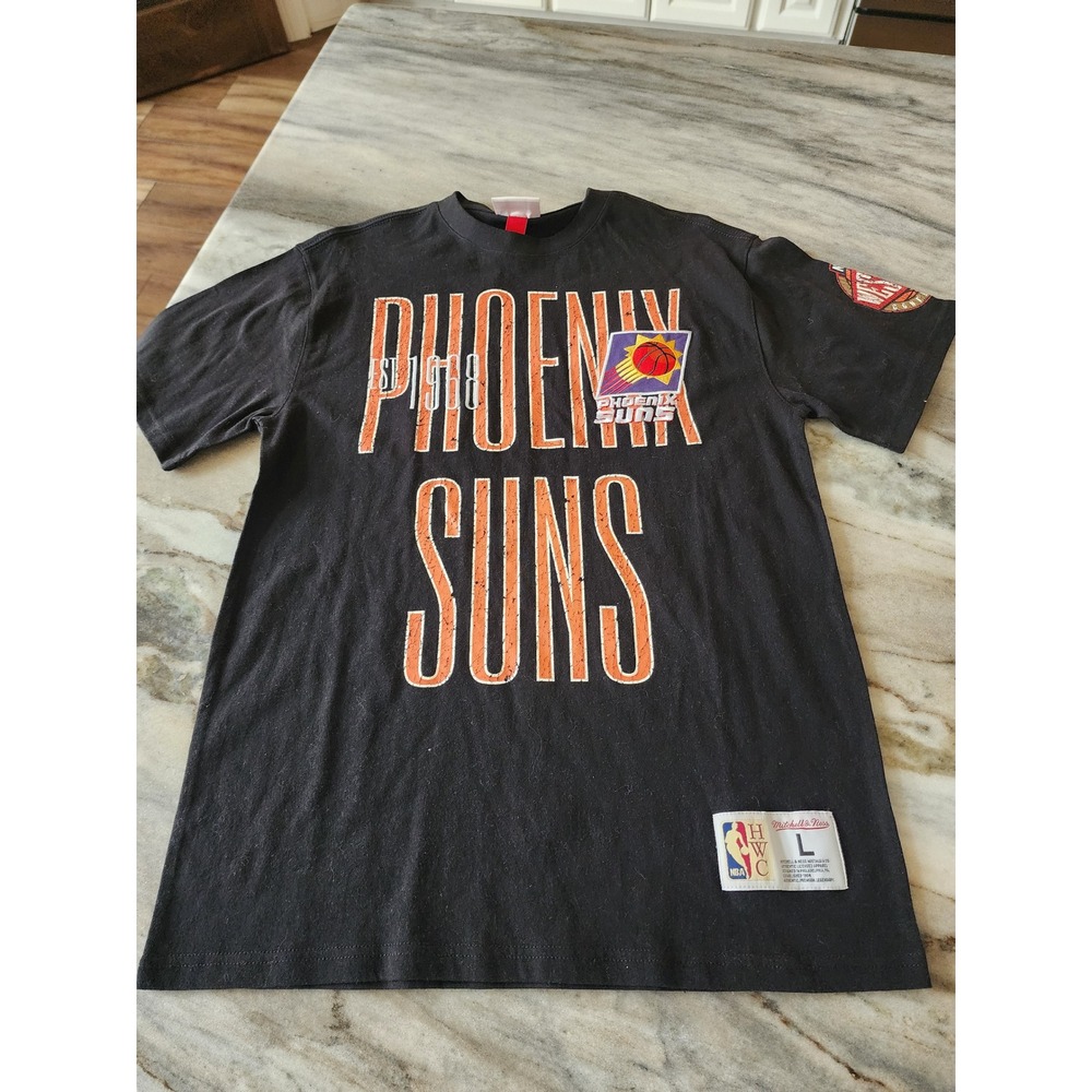 NWT Mitchell Ness Mens Phoenix Suns Large Print NBA T Shirt Size Large‎